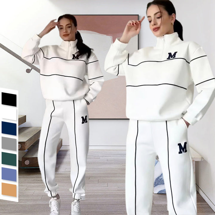 Rilena - Side Stripe Jersey 2-Piece Sweatshirt Set