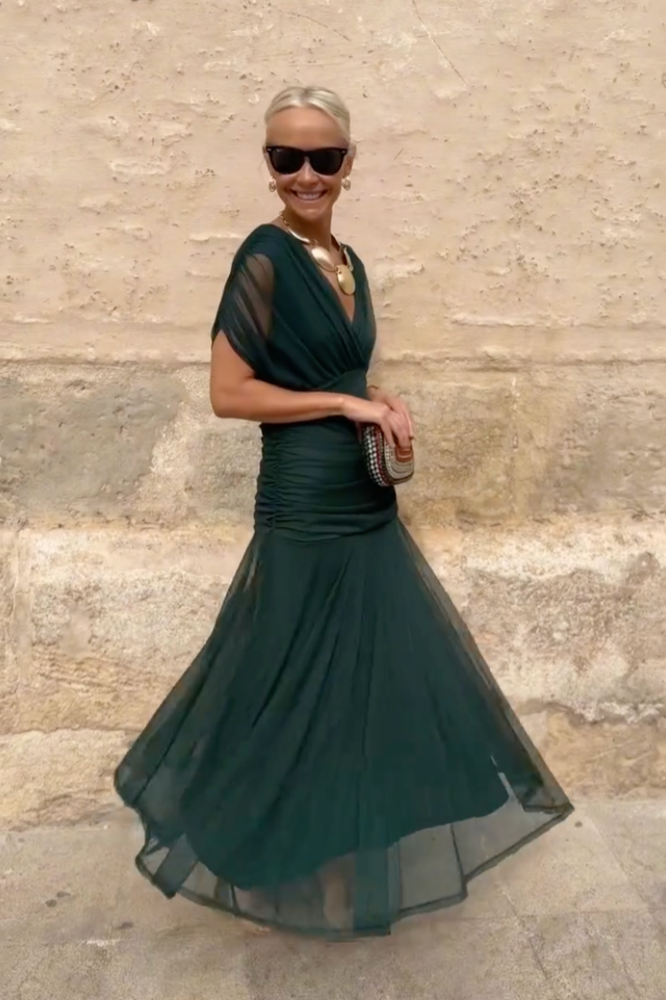 Veyla - V-Neck Woven Maxi Dress