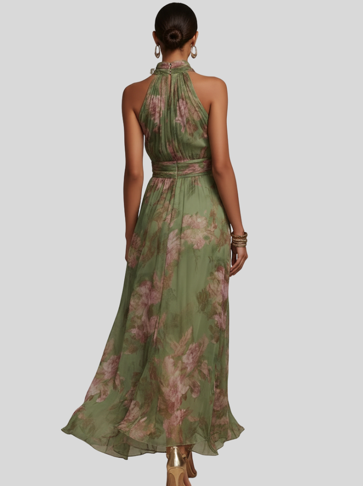 Nivara - Halter Neck Floral Print Dress