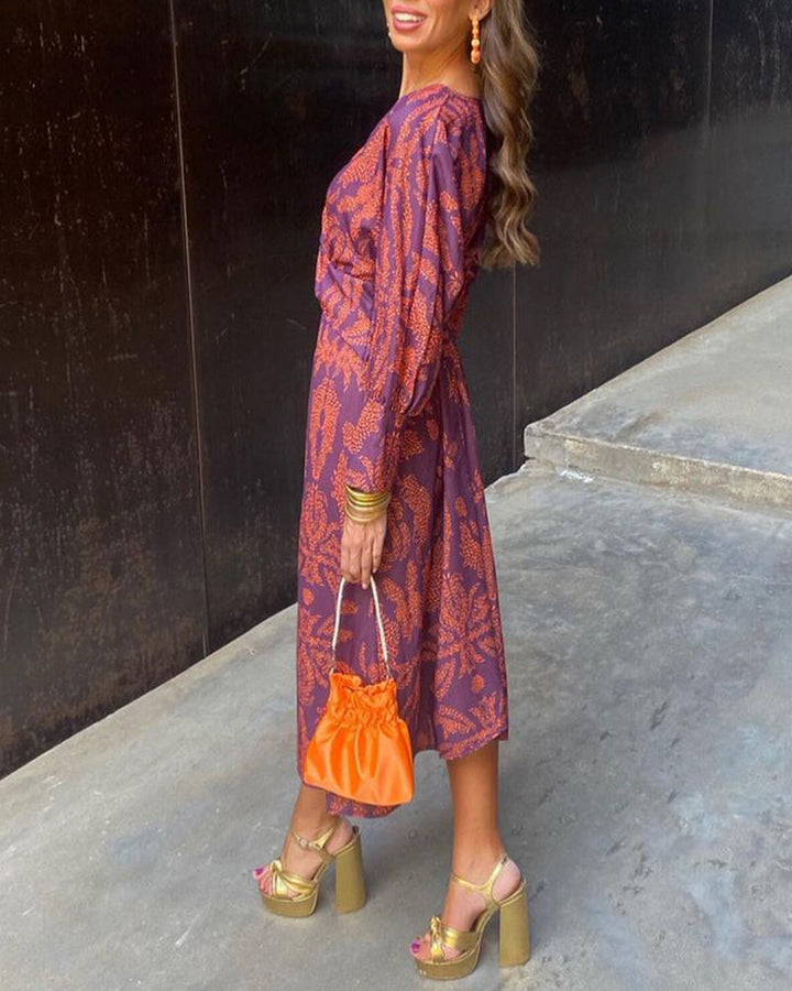 Avenli - Tie-Waist Lightweight Woven Midi Dress