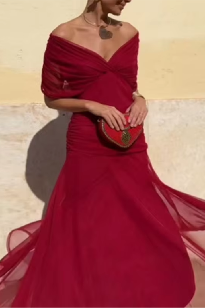 Veyla - V-Neck Woven Maxi Dress