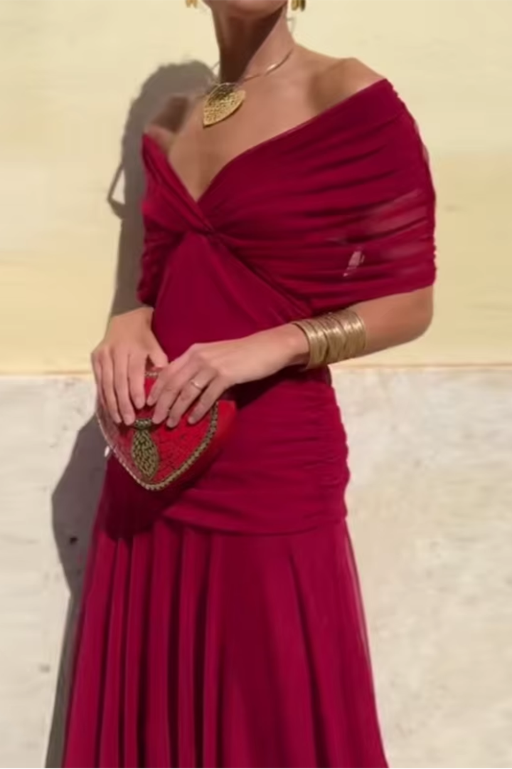 Veyla - V-Neck Woven Maxi Dress