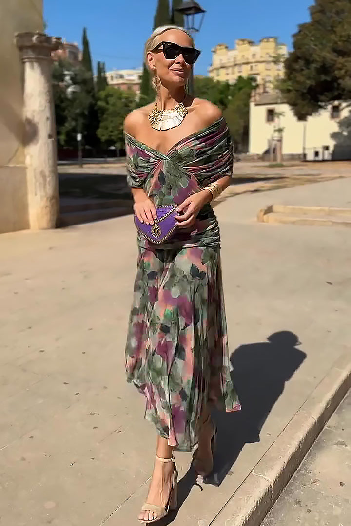Veyla - V-Neck Woven Maxi Dress
