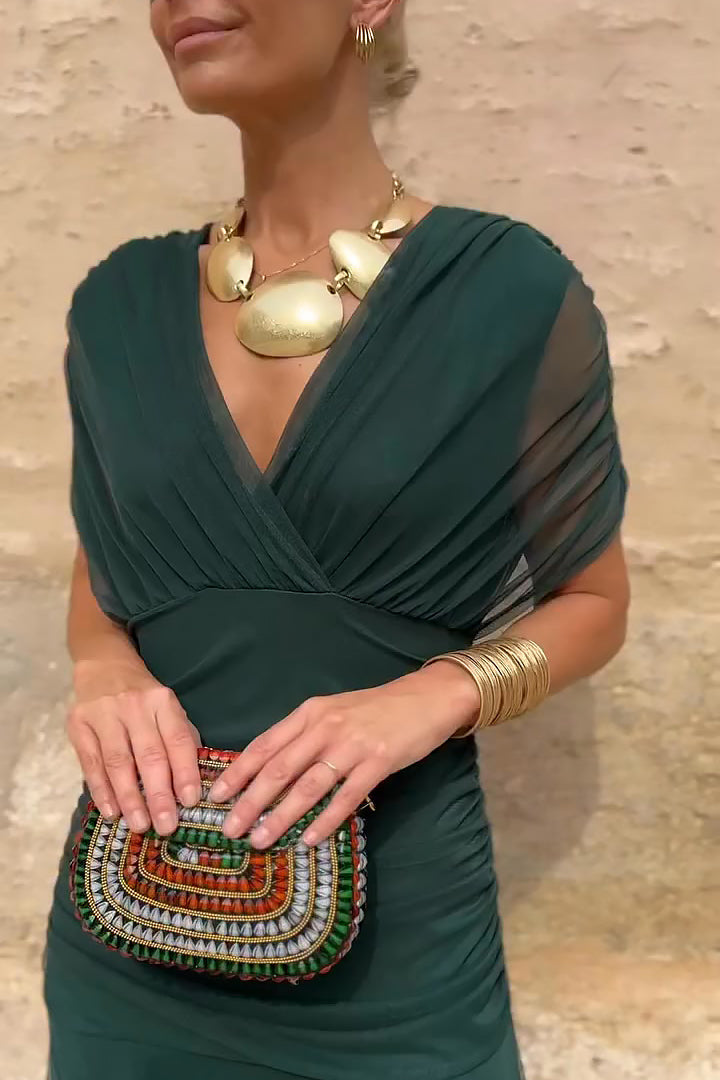 Veyla - V-Neck Woven Maxi Dress
