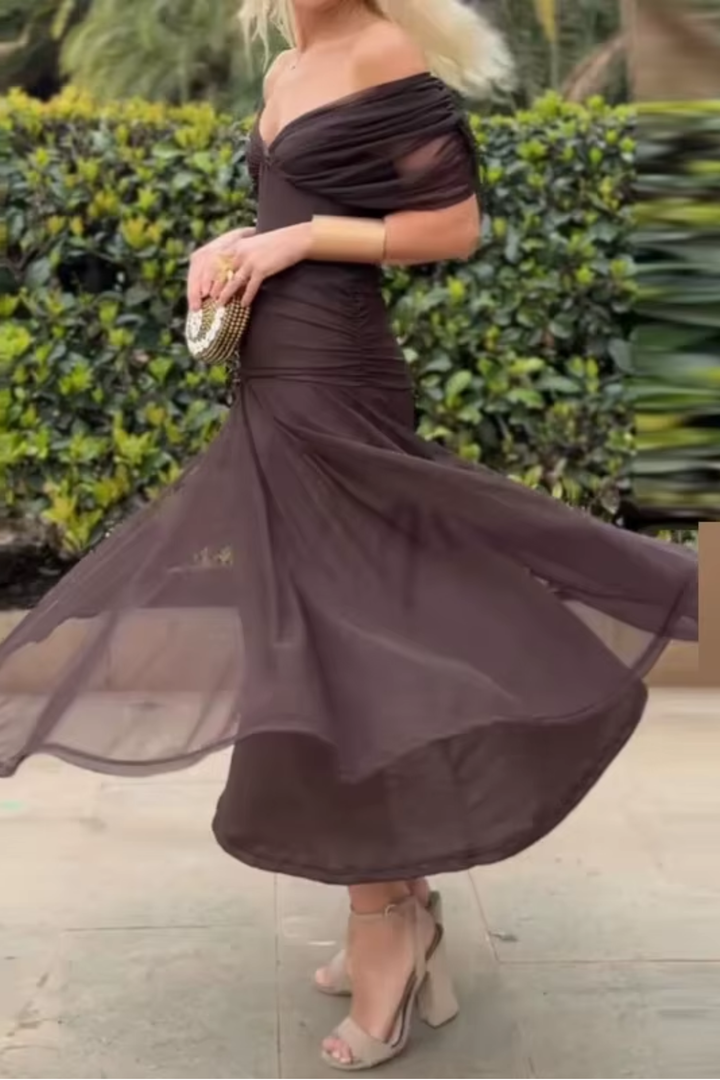 Veyla - V-Neck Woven Maxi Dress