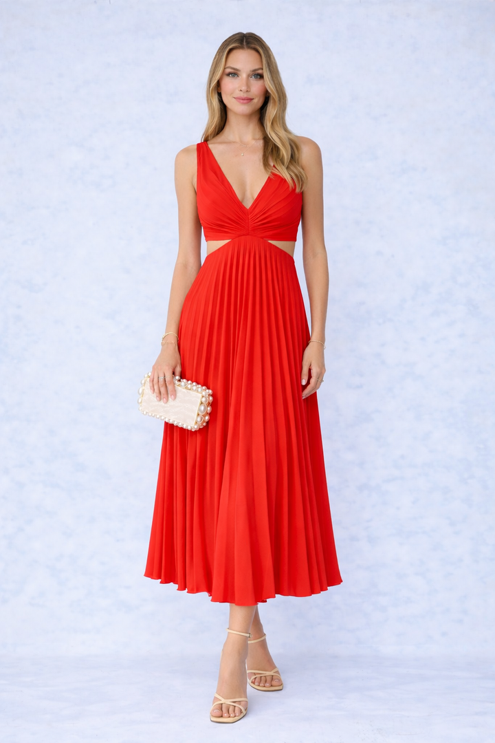 Virela - Draped Woven Maxi Dress