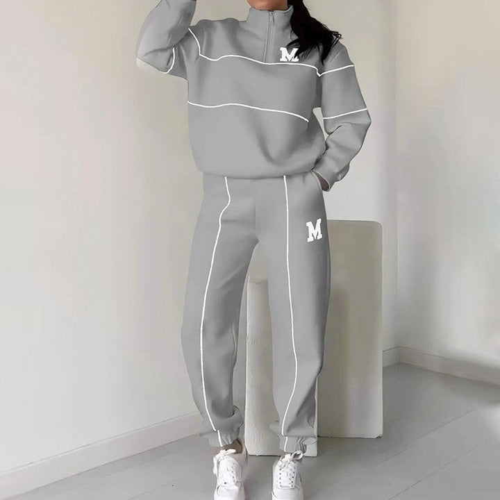 Rilena - Side Stripe Jersey 2-Piece Sweatshirt Set