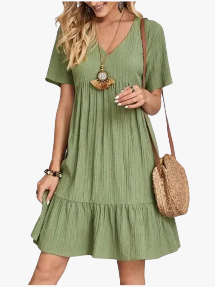 Nivara - Ruffle Trim Woven Dress