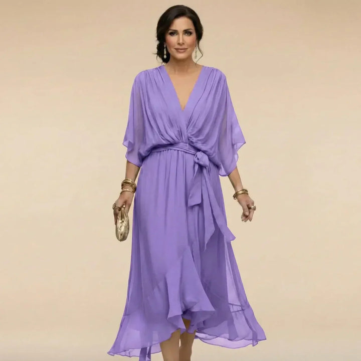 Nevaya - V-Neck Sheer Dress