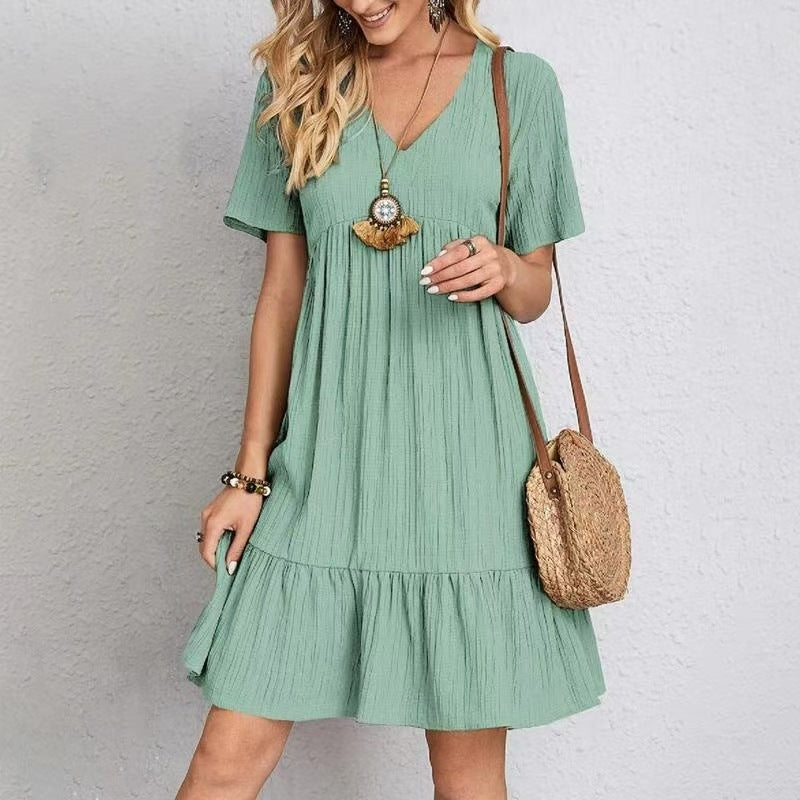 Nivara - Ruffle Trim Woven Dress