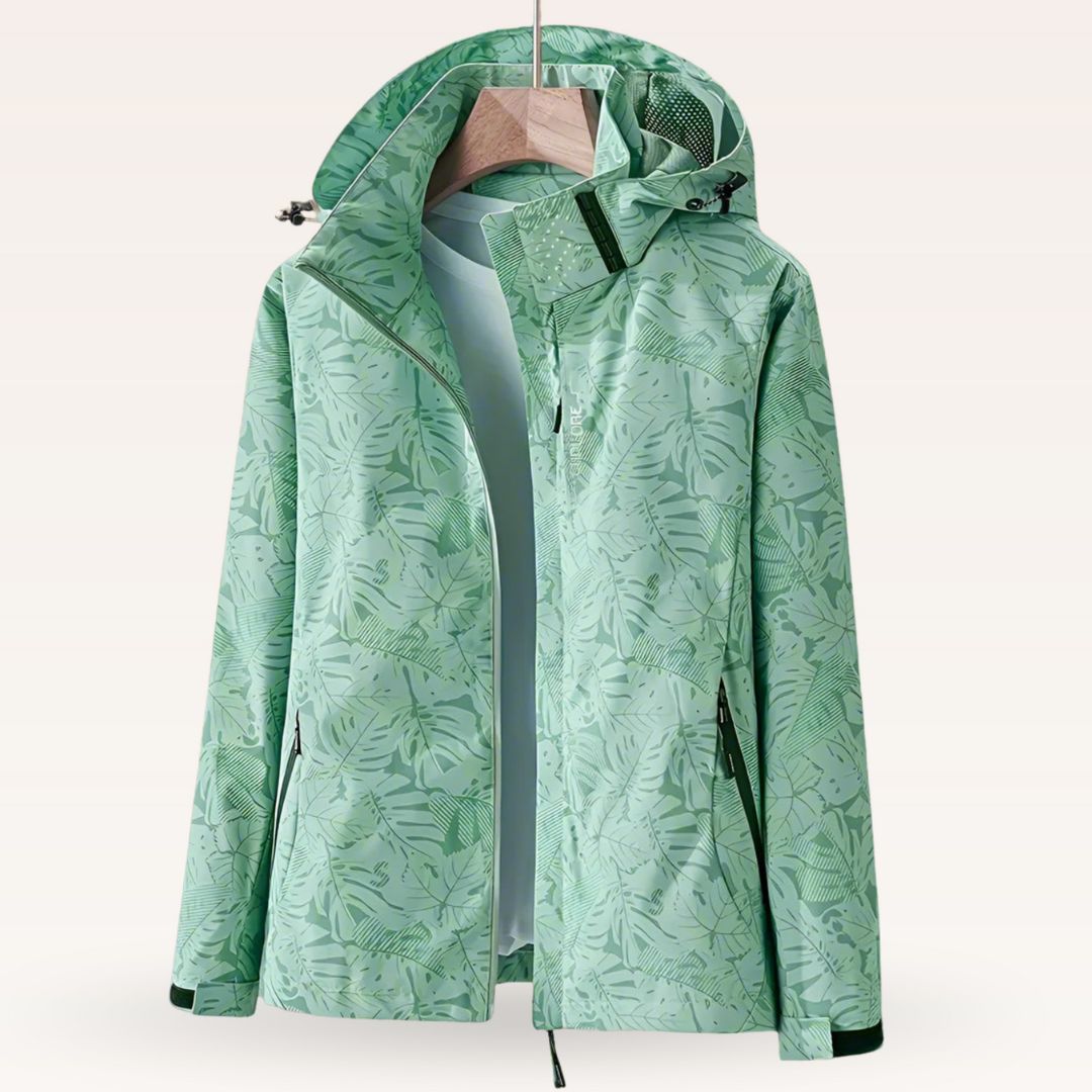 Nalise - Leaf Print Water-Repellent Jacket
