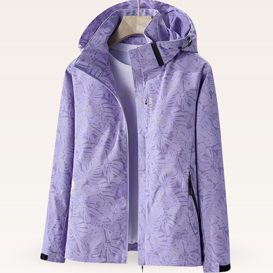 Nalise - Leaf Print Water-Repellent Jacket