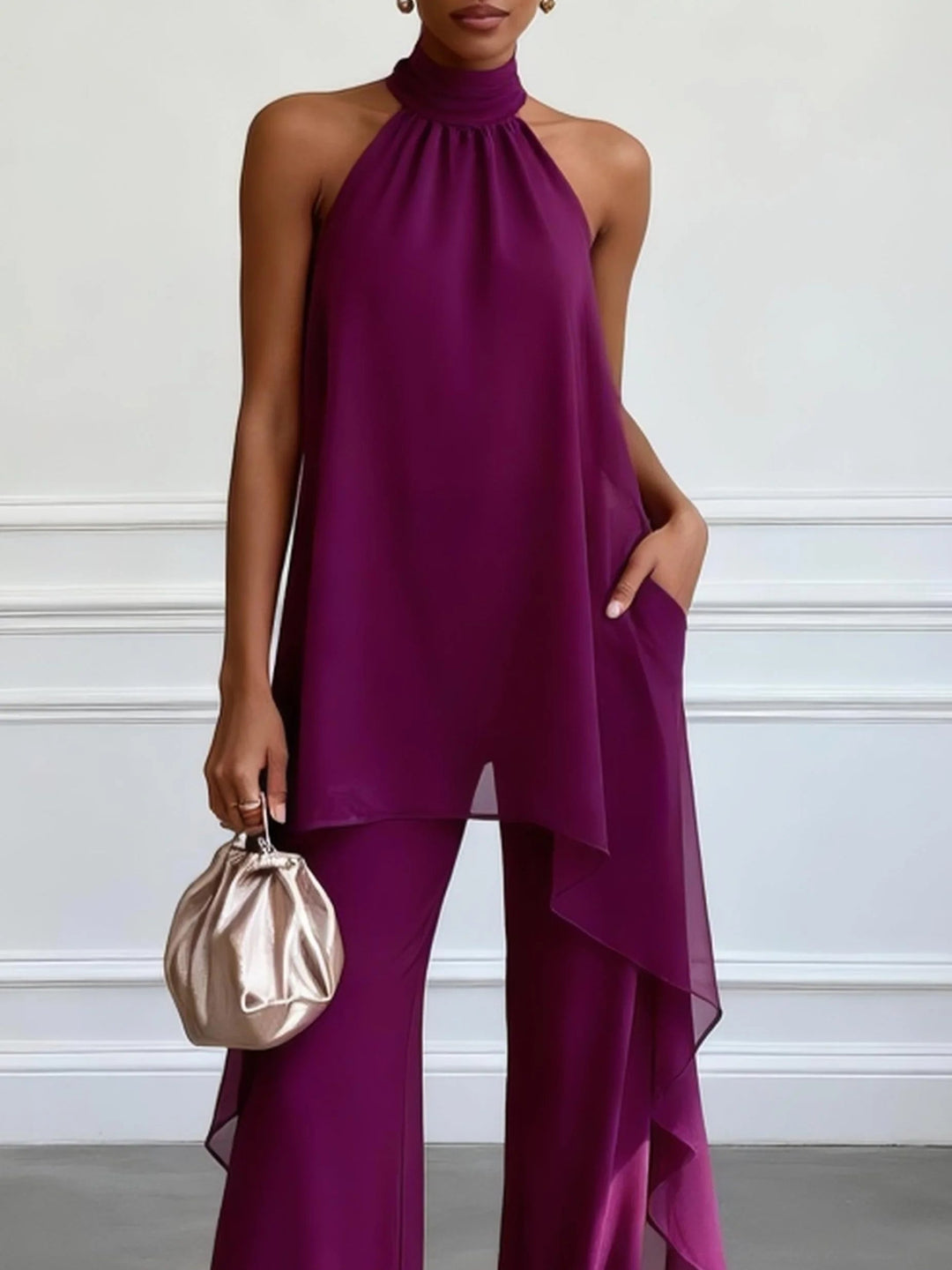 Orlise - Halter Woven Trouser Suit
