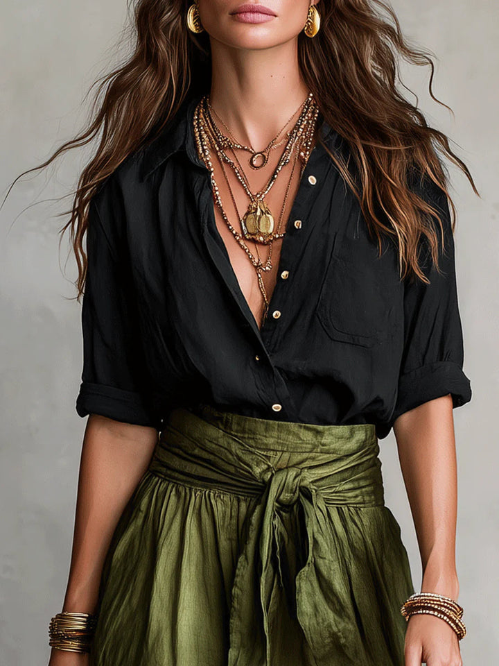 Arlise - Belted High-Waist Midi Set