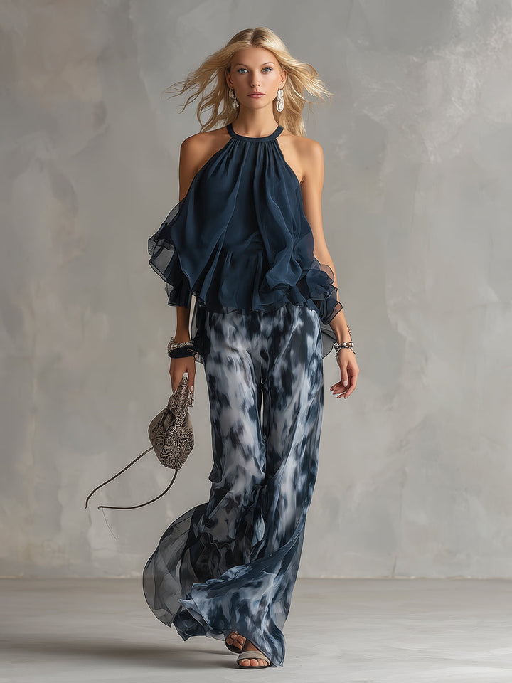 Rivana - Halter Neck Chiffon Set
