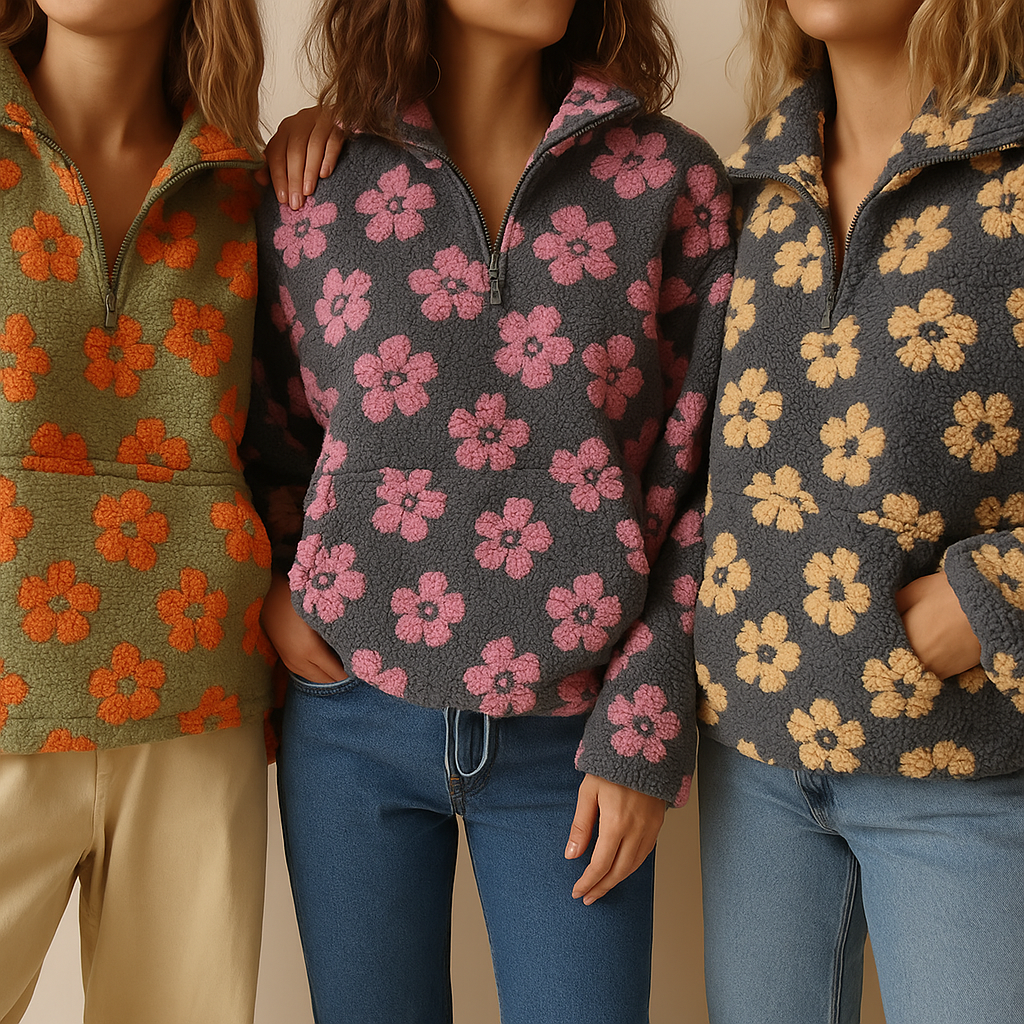 Avenli - Floral Print Fleece Pullover