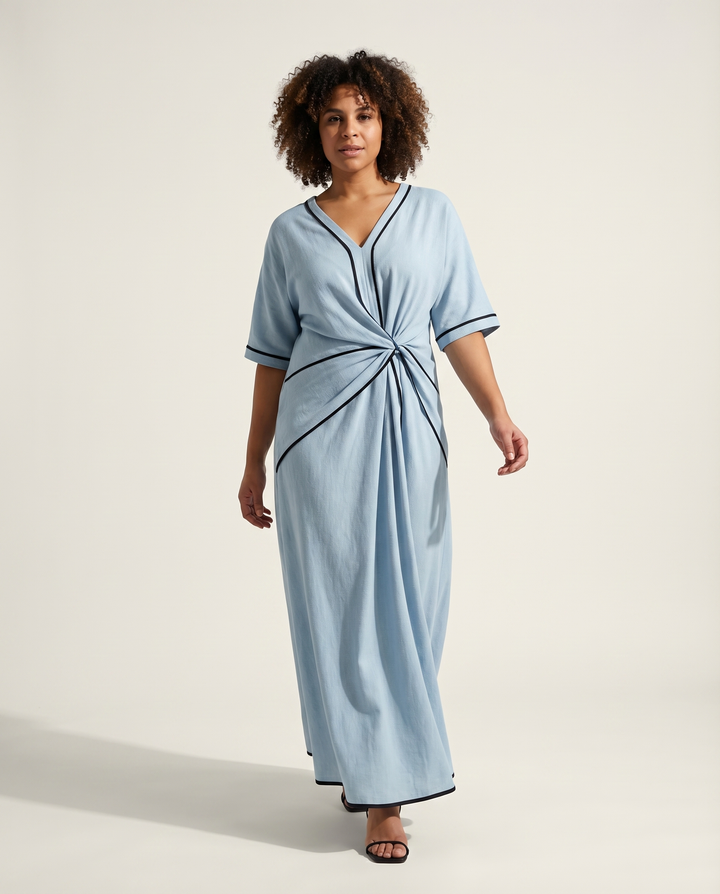 Seriva - Defined Waist Midi Dress