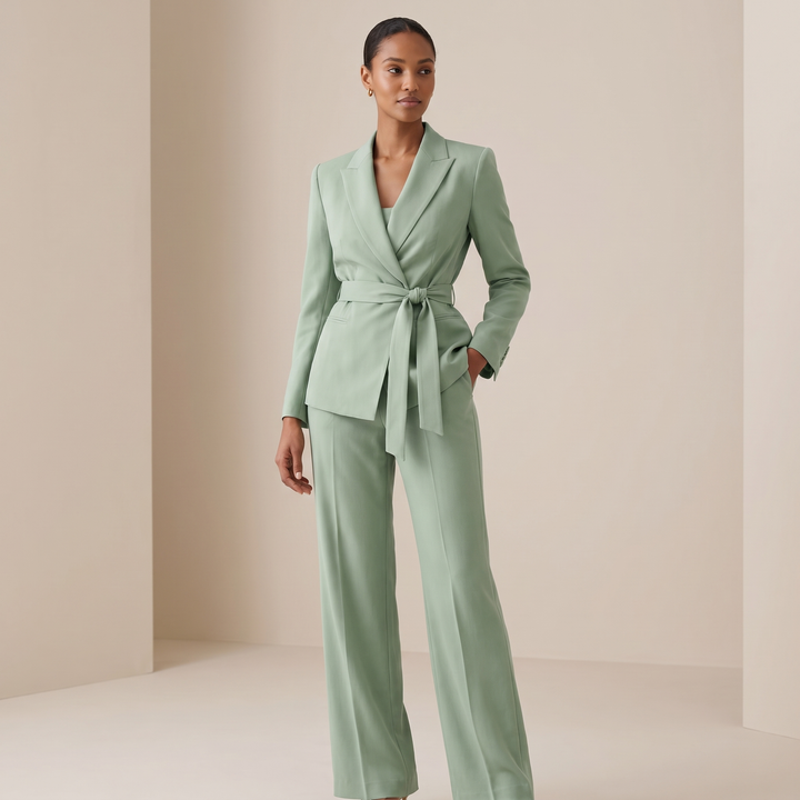 Naleia - Front-Tie Jacket Woven Suit
