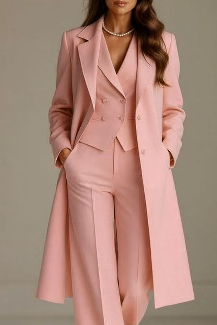 Brenzo - Tailored Woven Coat And Suit Set