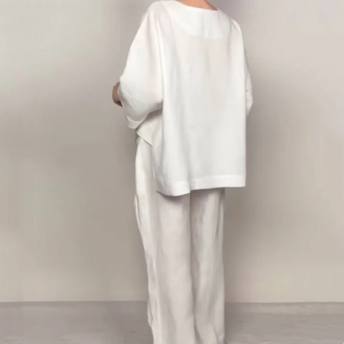 Virela - Asymmetric Hem Cotton-Linen Set