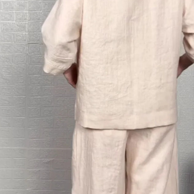 Virela - Asymmetric Hem Cotton-Linen Set