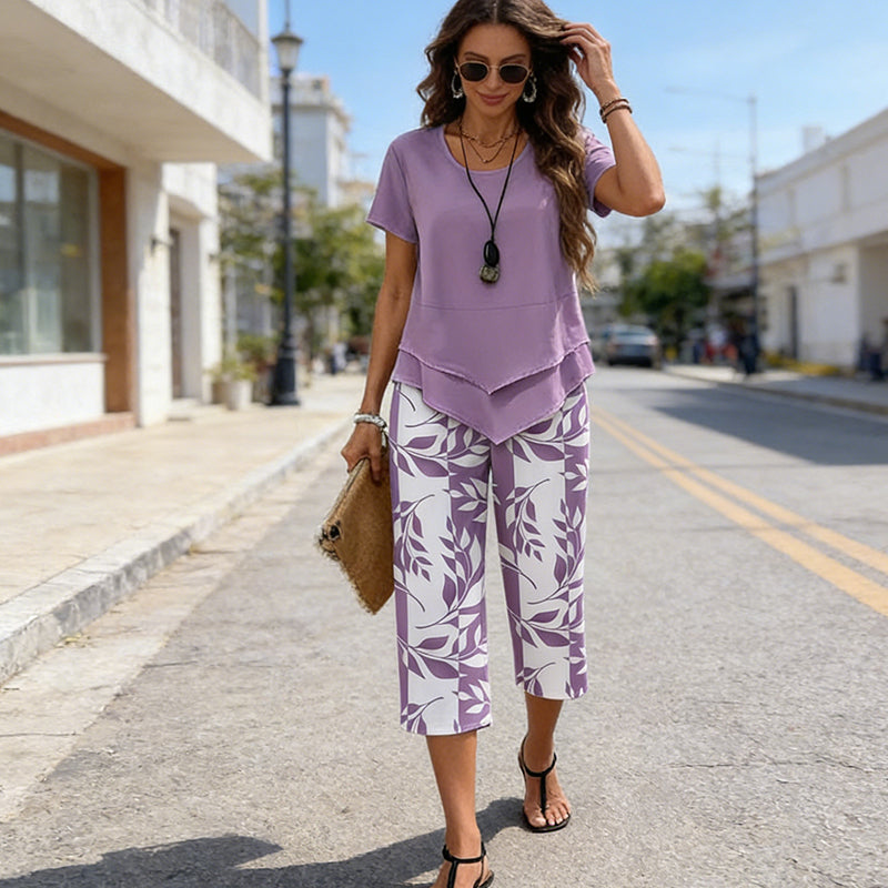 Nalise - Asymmetric Hem Plain-Weave Set