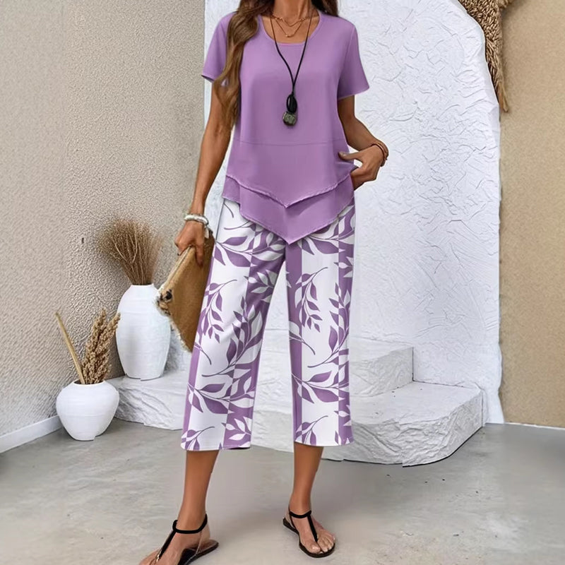Nalise - Asymmetric Hem Plain-Weave Set
